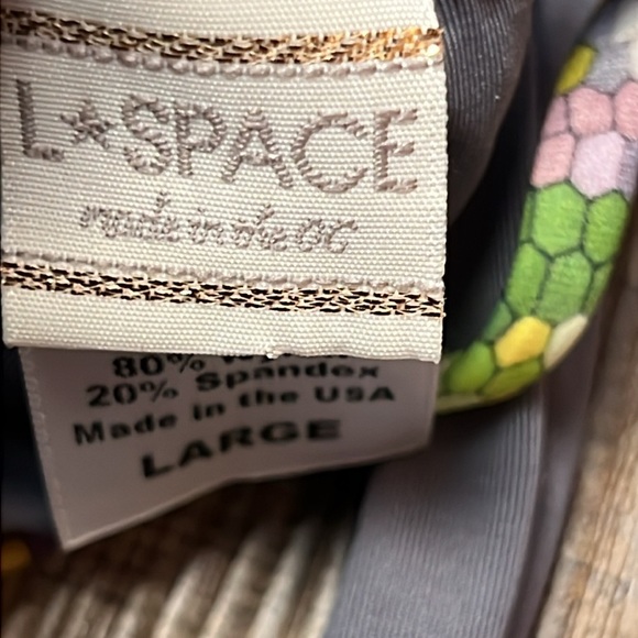 L Space String Bikini Women’s SZ Lg Mixed Media Top summer beach swimming sun - Picture 6 of 7